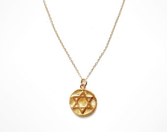 Gold Star of David Pendant Necklace - Handmade, Meaningful, Jewish Jewelry