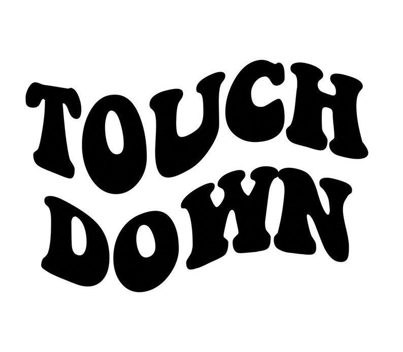 Touch Down Wavy Letters SVG PNG JPG Etsy