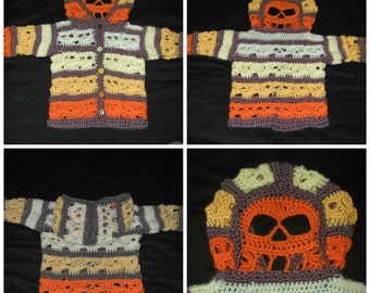 PDF  18 Mo to 2T  Bone Head Creepy Skull Hoodie