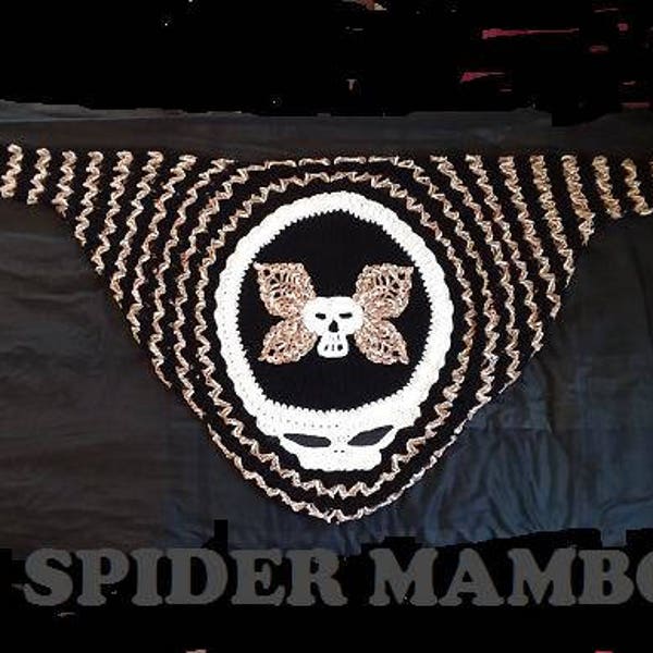 PDF Crochet Pattern Only RIP Skull Deaths Head Moth Cocoon Shrug