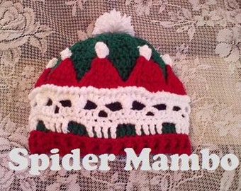 PDF  Crochet  Day of the Dead Santa Hat  Crochet Pattern