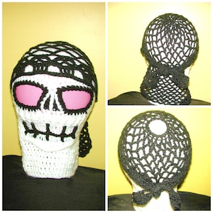 PDF  Ceepy Skull Diamond Mesh Doo Rag or Rois Wrap Ponytail Hat  Crochet Pattern