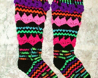 PDF Crochet Pattern  Hearts and Posies for your Tosies Slipper Stockings