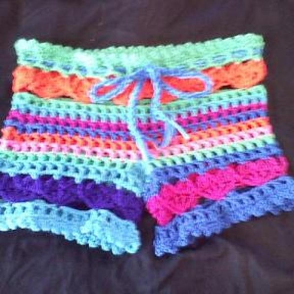 PDF Crochet Pattern  l  Love the Beach Shorts Bathing Suit Cover up