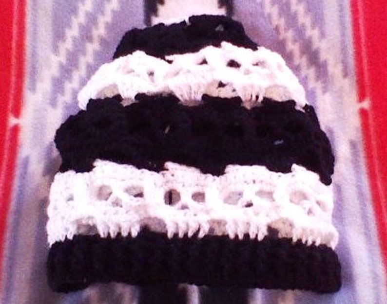 PDF Creepy Skulls Crochet Day of the Dead Slouchy Hat And Hairband/ Ear Warmer Crochet Pattern image 3