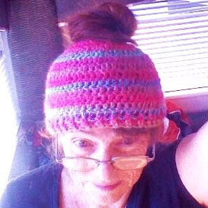 PDF 2 Crochet Patterns Top down, and bottom up Messy Bun hats