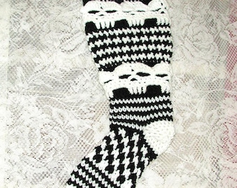 PDF Crochet Pattern  Plus Size Creepy Skull Slipper Stockings Knee High