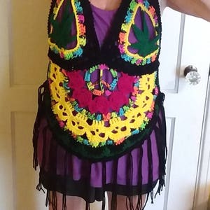 PDF Sizex S to L Crochet Pattern Only Creepy Skull FestivalTop or Halter image 4