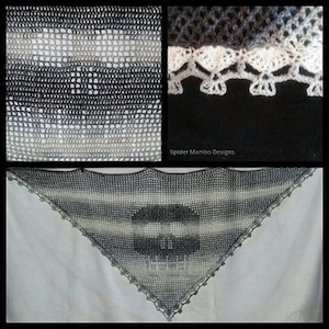 PDF Filet Crochet Skull Shawl