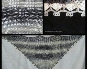 PDF Filet Crochet Skull Shawl