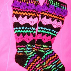 PDF Crochet Pattern  Plus size  Hearts and Posies for your Tosies Slipper Stockings