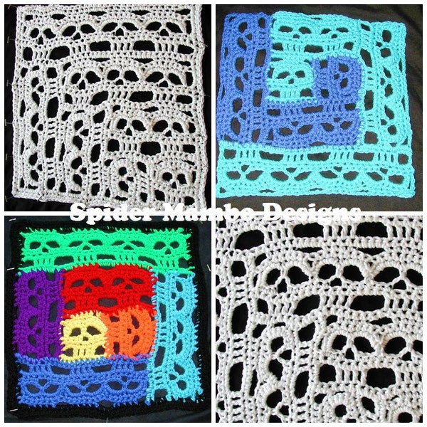 PDF  Creepy Granny  Skull Infinity Square No.3  Crochet  Pattern