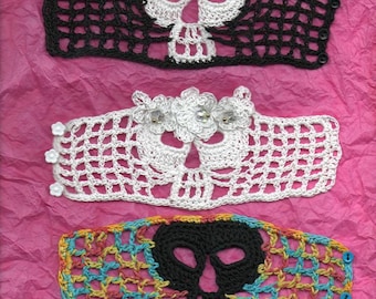PDF File Hybiscus Day of the Dead Sugar Skull Crochet Bracelet  Pattern