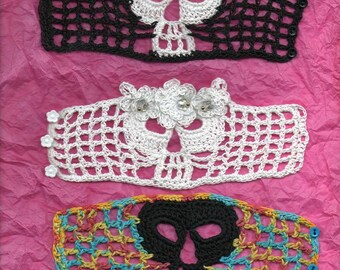 PDF File Hybiscus Day of the Dead Sugar Skull Crochet Bracelet  Pattern