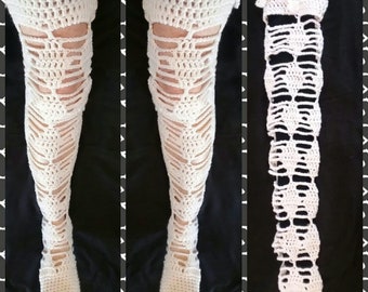 PDF Crochet Pattern  Floating Diamonds Thigh High Stockings Sizes Adult Small to L