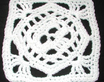PDF  Creepy Granny Skull  Off Set Afghan Square Crochet  Pattern