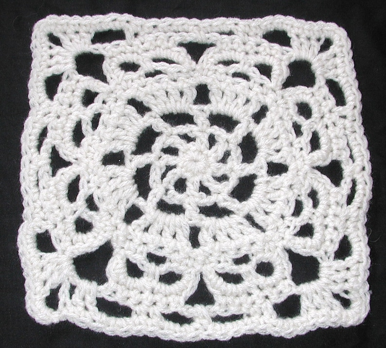 PDF Square Wheel Creepy Granny  Skull Afghan  Square Crochet  Pattern