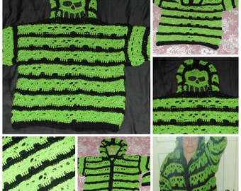 PDF Bone Head Griezelige Schedel Hoodie Volwassen XLtot 4XL