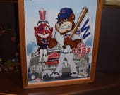 FREE SHIPPING Chicago Cubs custom framed 2016 World Series Champions Licensed 11x14 Photo Poster Solid Rustic Cedar