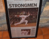 FREE SHIPPING 2013 Boston Red Sox original newspaper World Series Champions custom framed rustic cedar dark finish Providence Journal