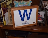 FREE SHIPPING Chicago Cubs custom framed 2016 World Series Champions MLB Licensed W Photo Solid Rustic Cedar