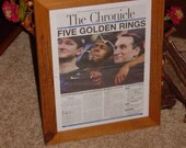 FREE SHIPPING Duke University original newspaper 2015 National Champions custom framed rustic solid cedar oak finish