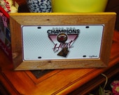 FREE SHIPPING Rare Miami Heat NBA 2012 License Plate Sign Framed cedar 6x12 metal display