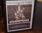 FREE SHIPPING University of Virginia framed original newspaper 2019 NCAA Basketball Champions Cavalier Daily