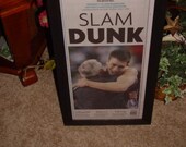 FREE SHIPPING University of North Carolina rare custom framed cedar original newspaper 2009 NCAA champions dark finish