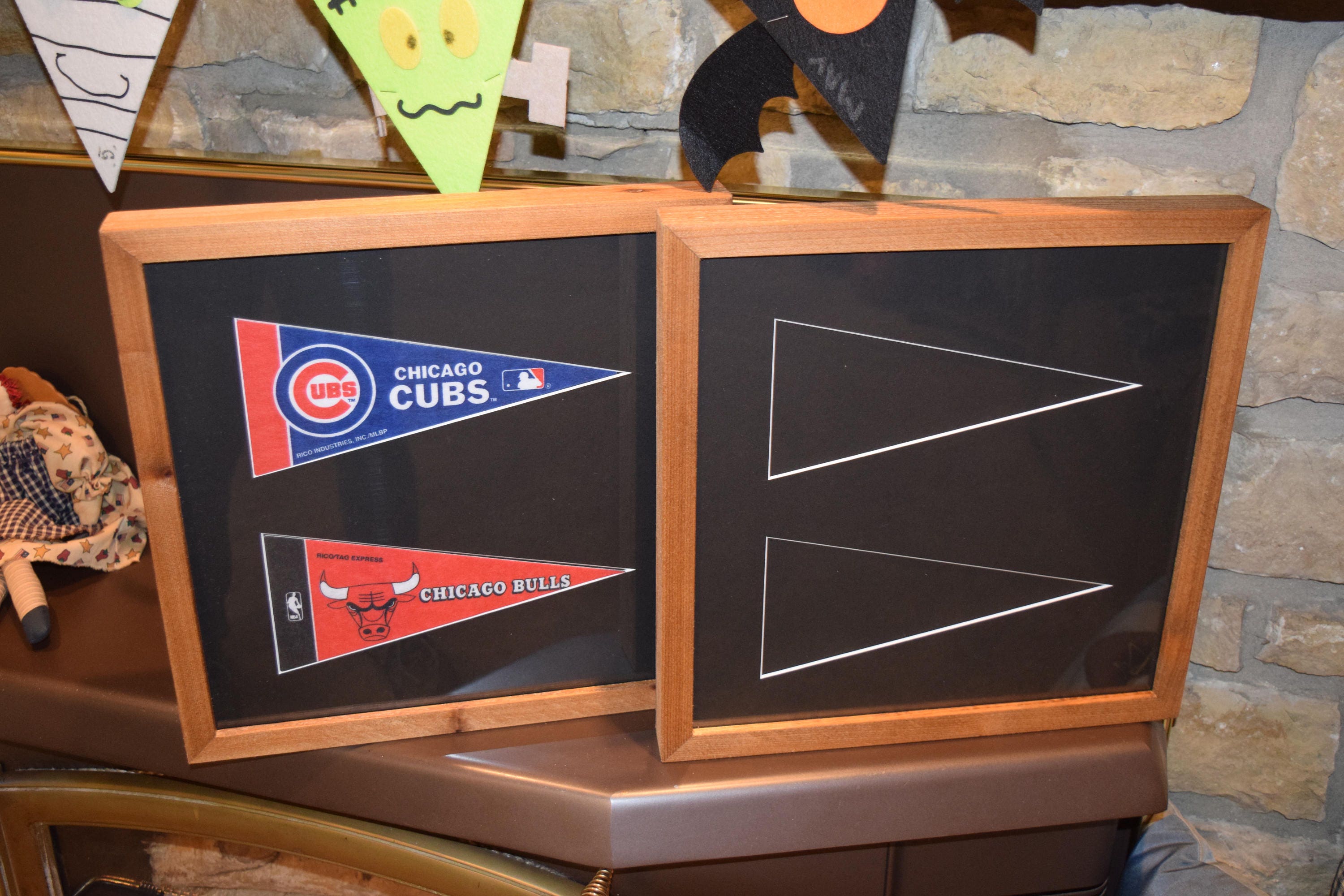FREE SHIPPING Double 4x9 mini pennant frame custom solid Etsy