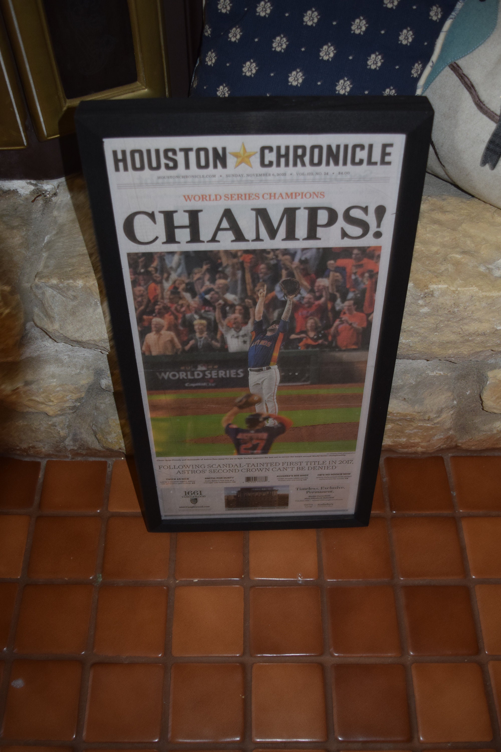 Astros 2017 World Series Champions 34x42 Custom Framed Majestic