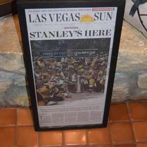 Vegas Golden Knights 2023 Stanley Cup Champions Brown Framed 30-Puck Logo Display Case