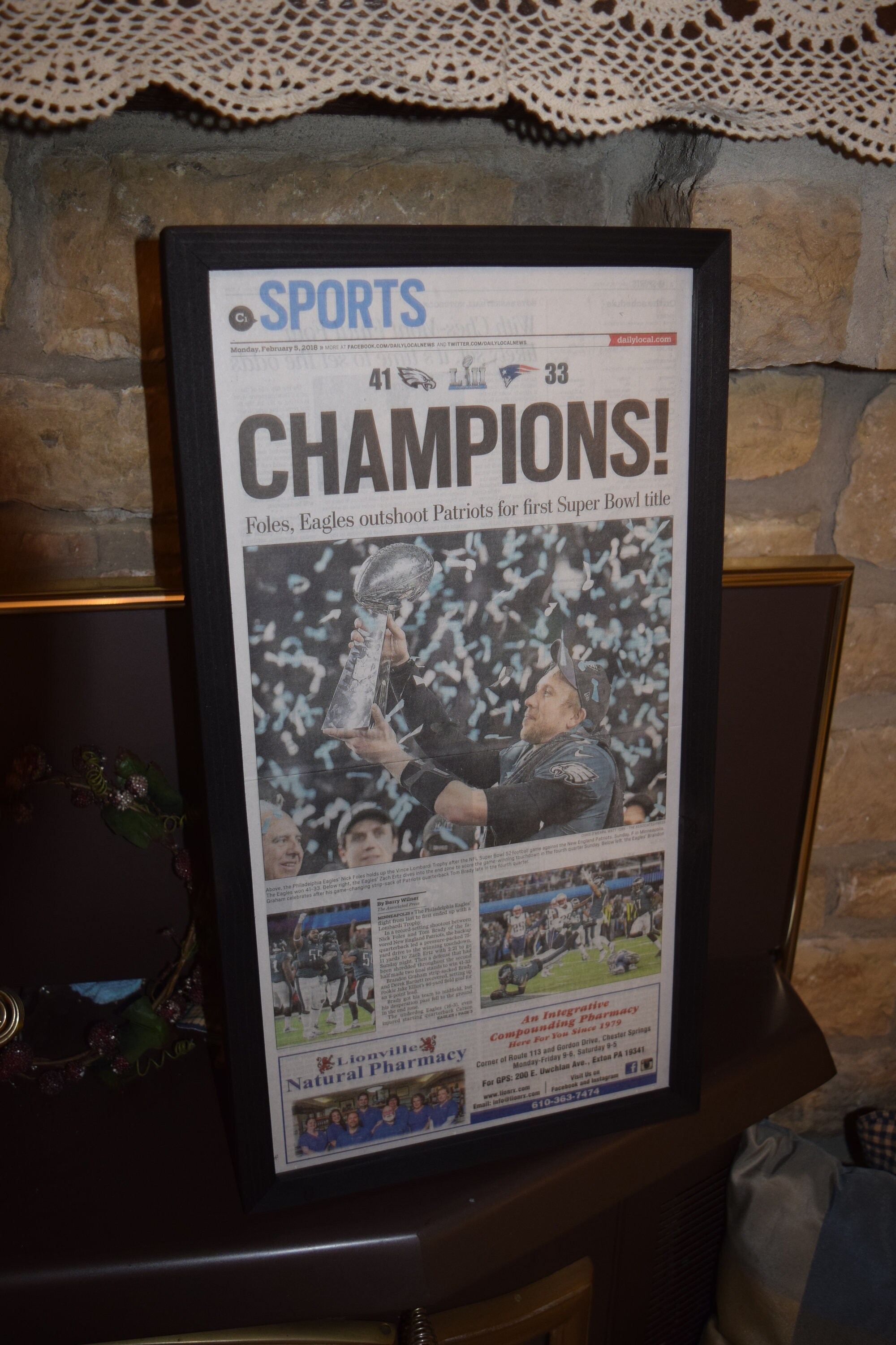 Free Philadelphia Eagles Framed Solid Cedar Original