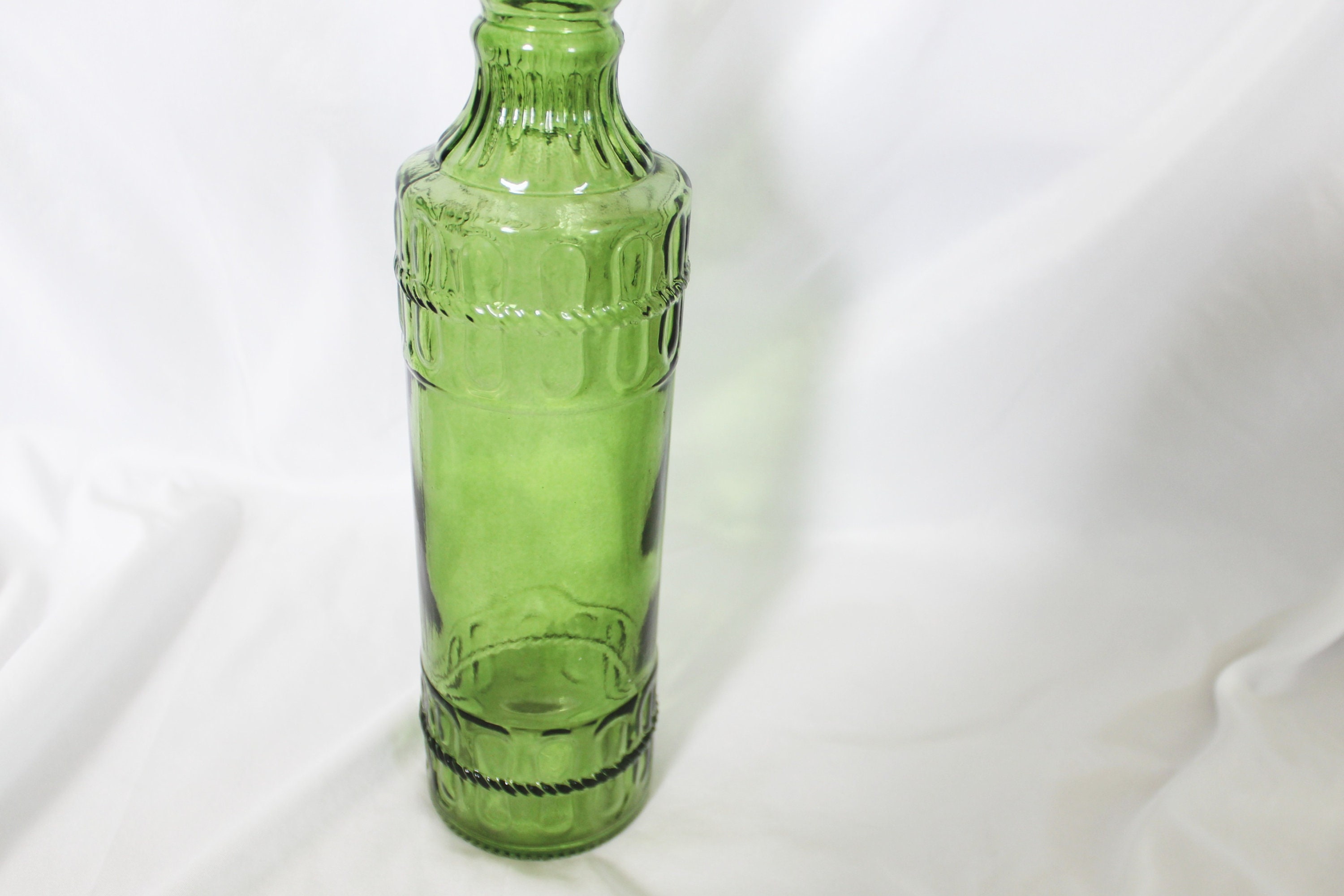 Vintage Green Glass Bottle Cork Green Glass Bottle Moon Etsy