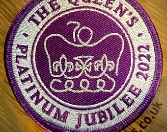 Queen's Platinum Jubilee Embroidered Commemorative Patch Badge