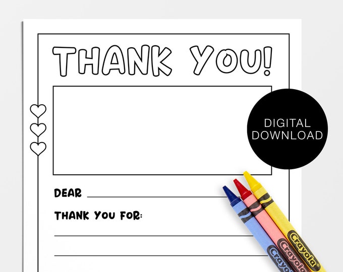 Kids Thank You Letter Template, Kids Thank You Letter Fill-in, Teacher ...