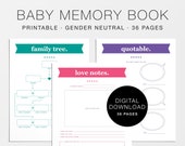 Digital Baby Book, Printable Baby Keepsake Journal, Baby Milestone Book, Baby Memory Book, Baby Growth Diary, Digital Download - 8.5 x 11