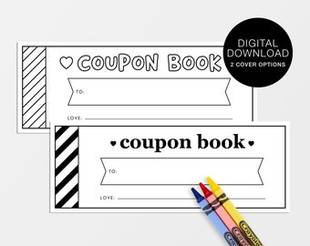 Kids Printable Coupon Book, DIY Coupon Template, Personalized Teacher, Parent, Christmas, Anniversary, Birthday Present, Gift Coupons