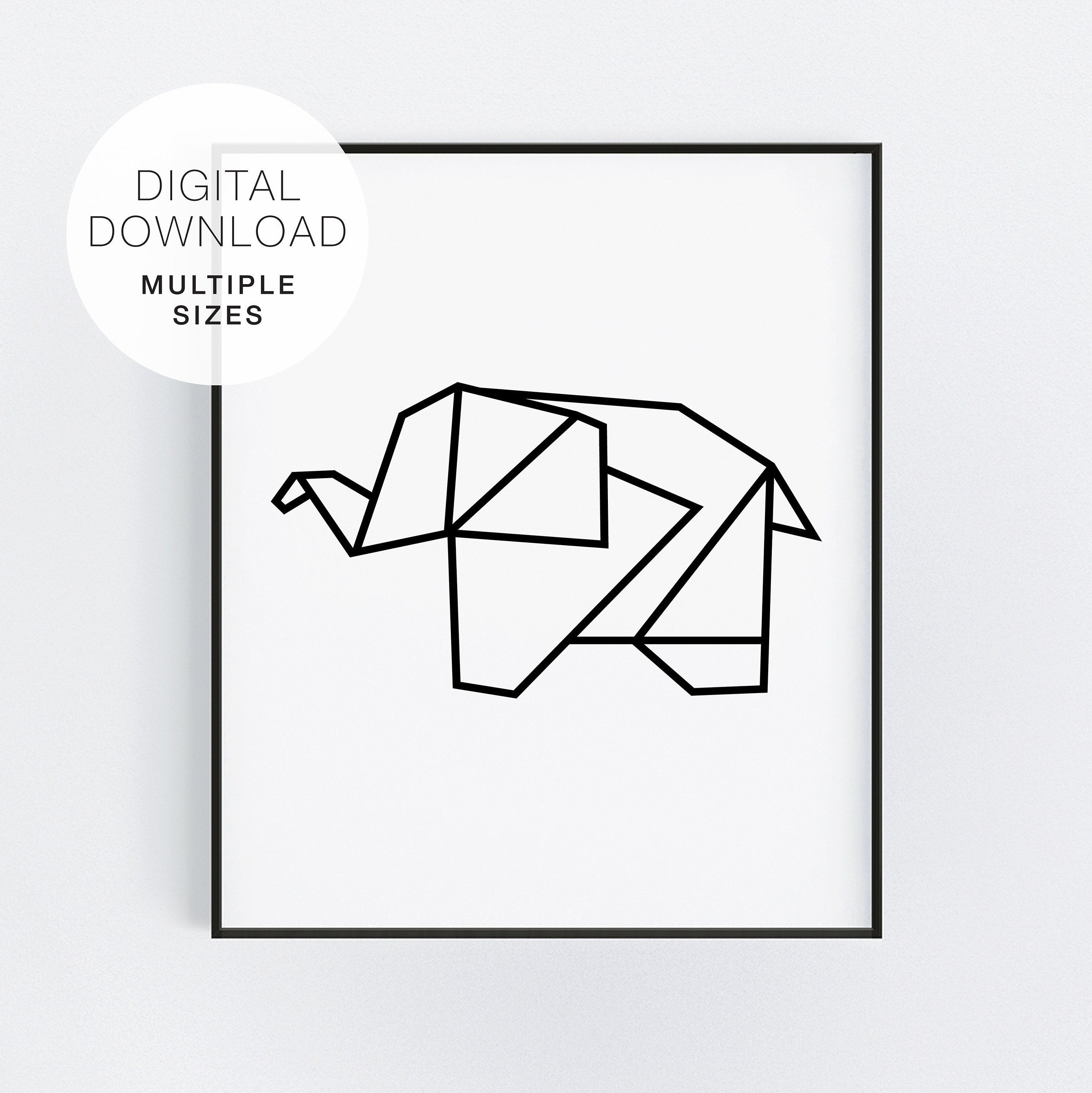 Origami Elephant Printable Geometric Animal Art Print - Etsy Origami Elephant Printable Geometric Animal Art Print - Etsy