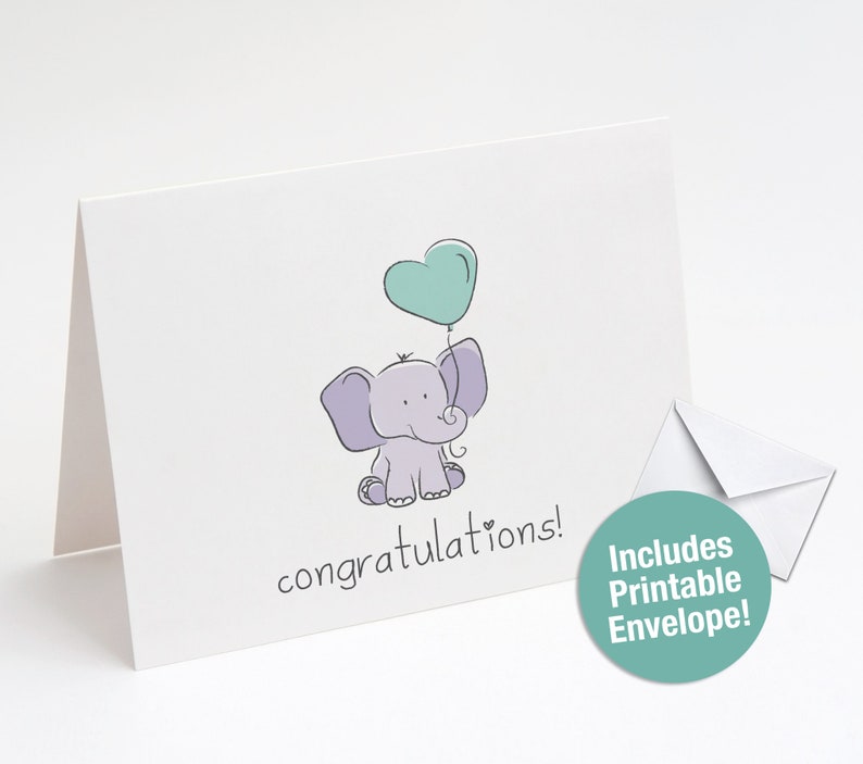 Card Printable Envelope, Congrats Card, Congratulations Congrats  Printable Baby Pregnancy Congrats and Baby Card, New Printable, Congrats