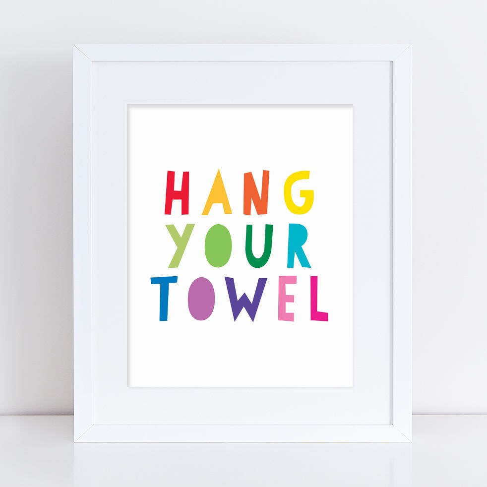 Hang Your Towel Printable Bathroom Sign Hang Towel Kids | Etsy