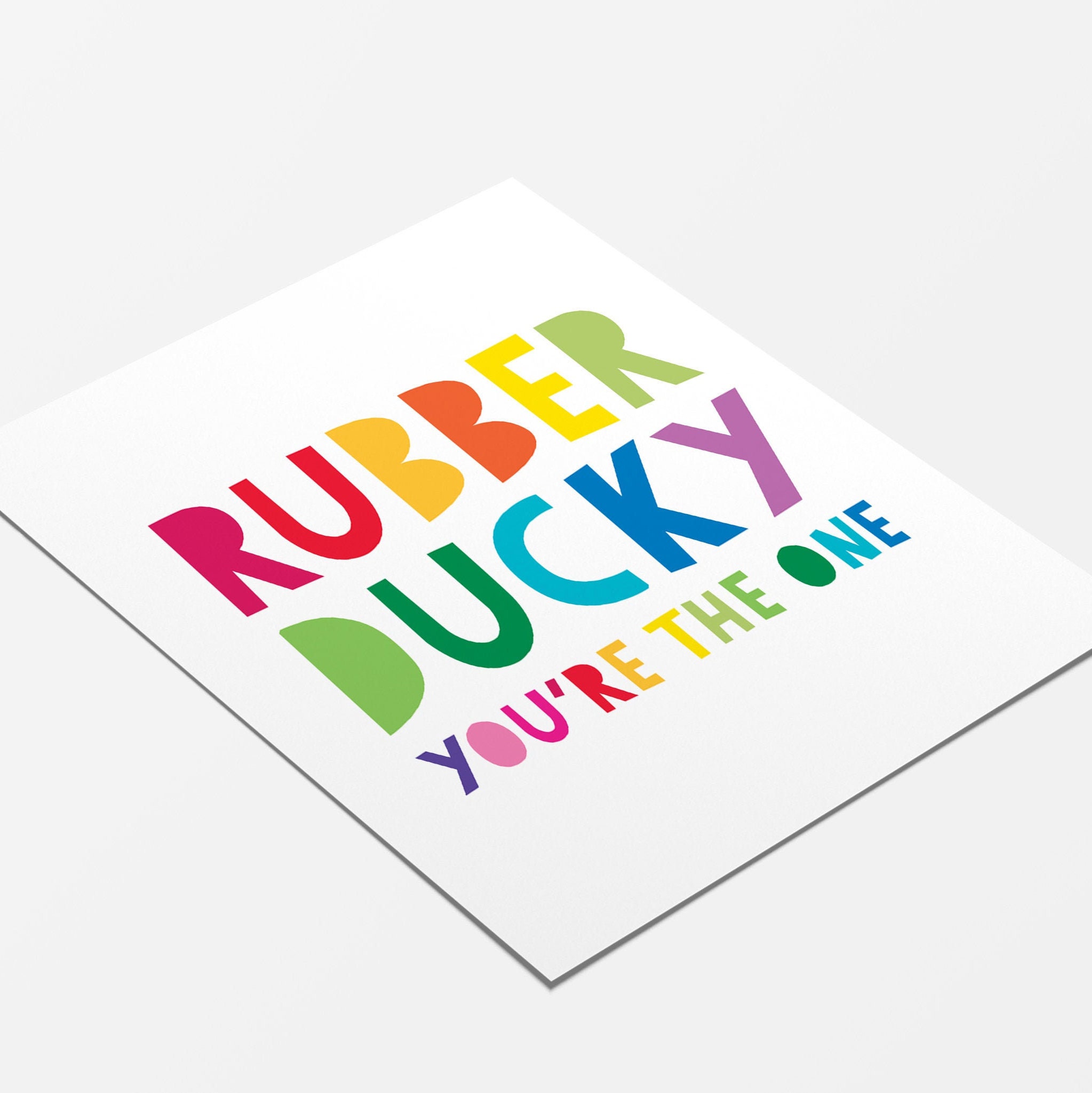 Rubber Ducky You're the One Printable Kids Bathroom Etsy