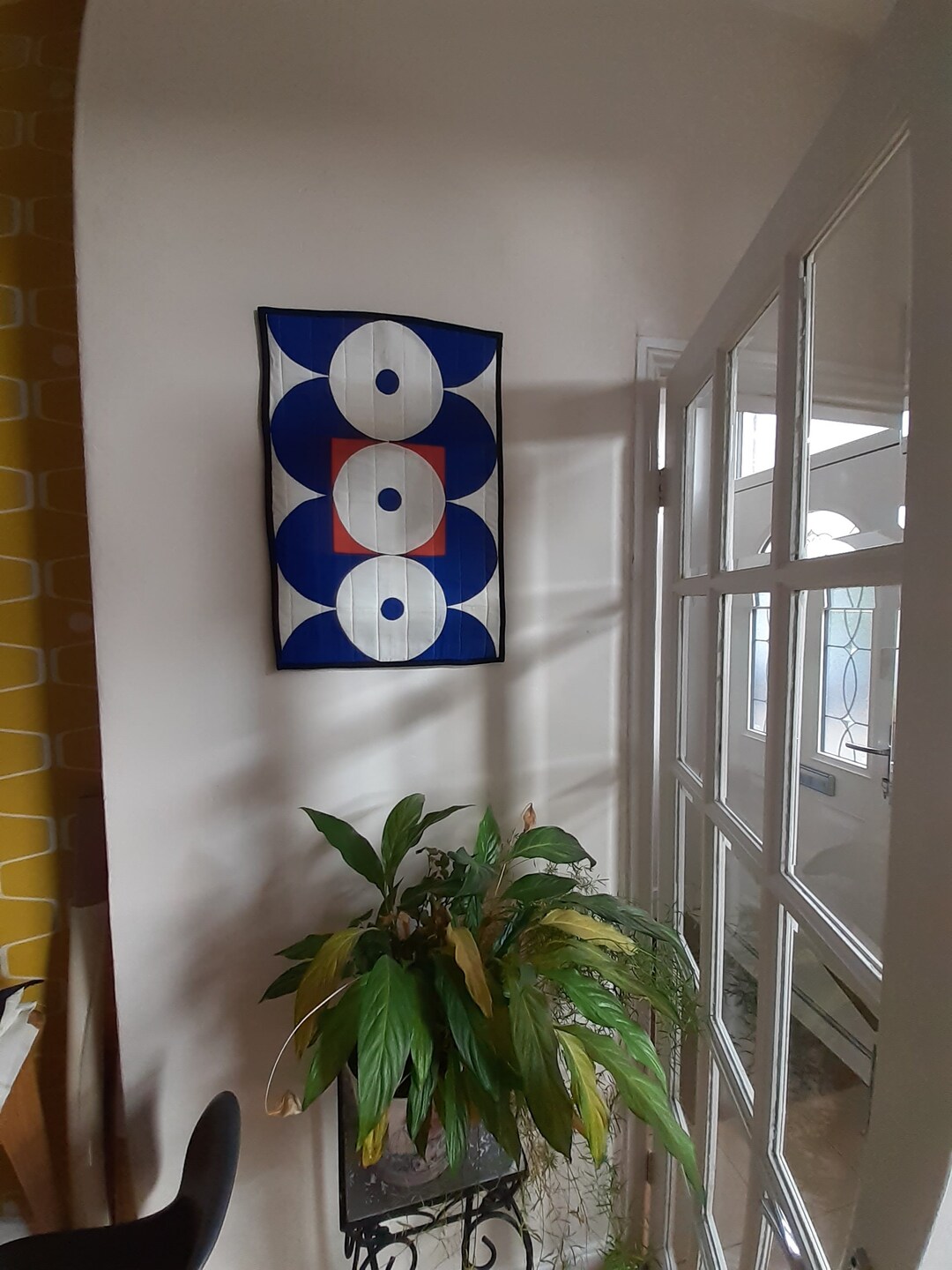 Small Modern Geometric Wall Hanging Curved Piece Patchwork Etsy UK