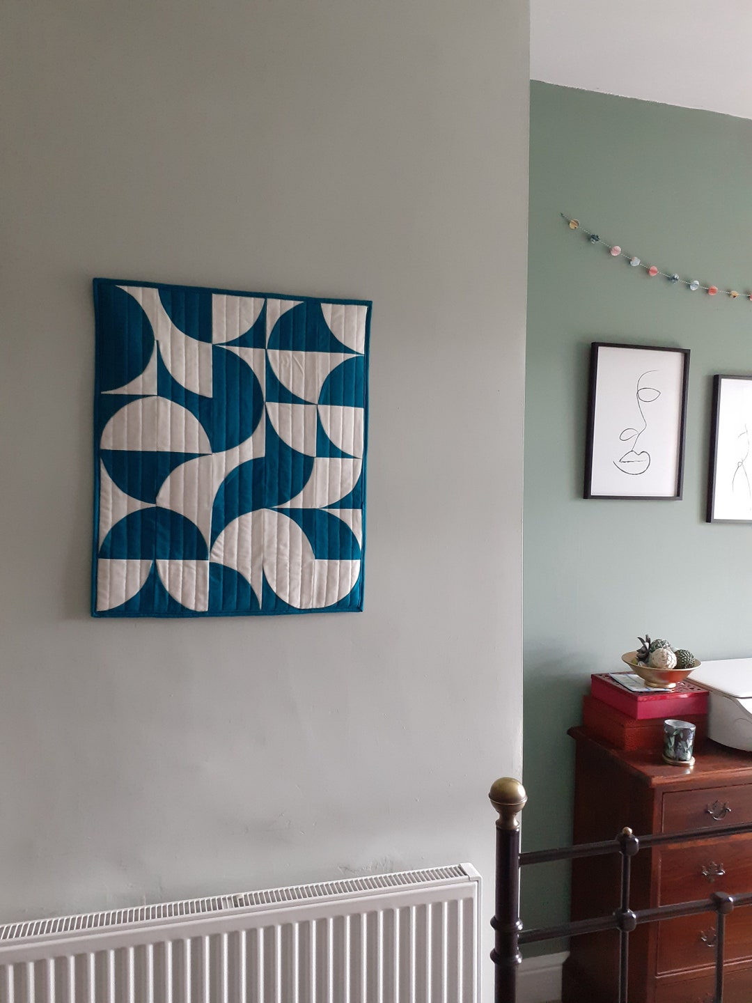 Modern Quilted Wall Hanging, Contemporary Wall Hanging, Modern Decor