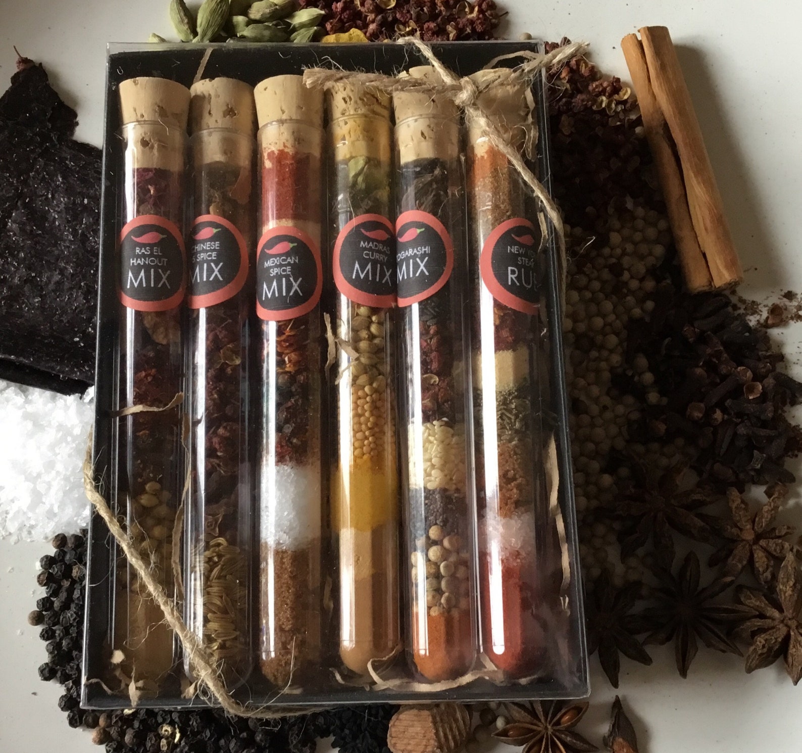 Spice Mix Gift Box Set of 6 Test Tubes Filled With Fantastic Etsy UK