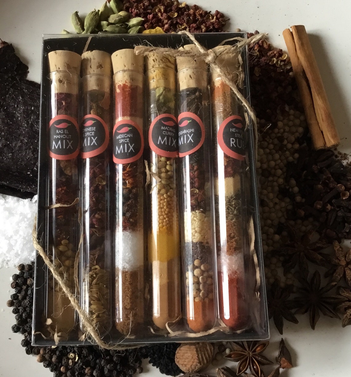 Spice Mix Gift Box Set of 6 Test Tubes Filled With Fantastic Etsy UK
