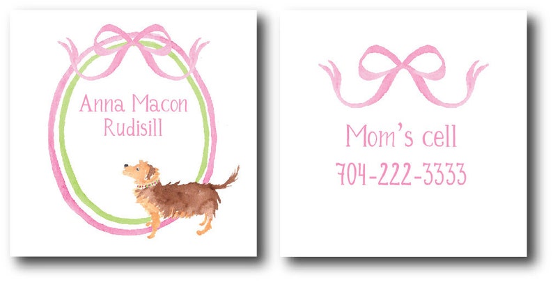 Kids Luggage Tag Diaper Bag Tag Bag Tag Backpack Tag Diaper Bag Tag with girl puppies