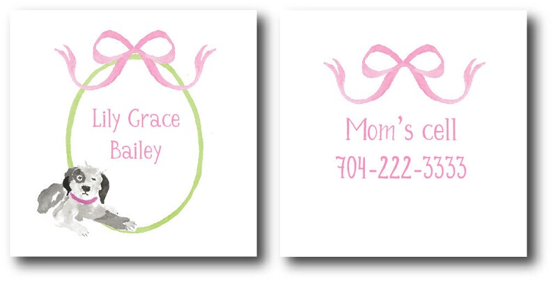 Kids Luggage Tag Diaper Bag Tag Bag Tag Backpack Tag Diaper Bag Tag with girl puppies