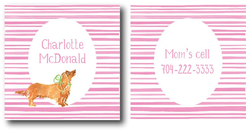 Kids Luggage Tag Diaper Bag Tag Bag Tag Backpack Tag Diaper Bag Tag with girl puppies