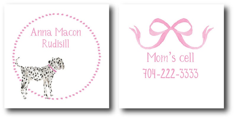 Kids Luggage Tag Diaper Bag Tag Bag Tag Backpack Tag Diaper Bag Tag with girl puppies